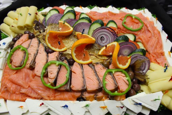 fish tray: catering from Mrs Marty's Deli in Broomall, PA
